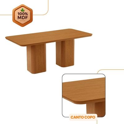 Mesa De Jantar Eloise 180cm Tampo Mdf 6 Cadeiras Lisboa