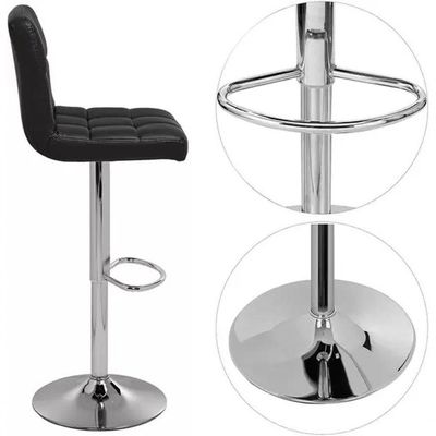 Kit 4 Banquetas Alta Cozinha Bar Balcão Bancada Americana Giratória Gomos Pu - Preta