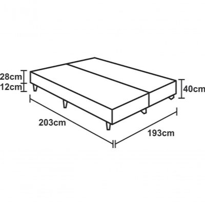 Cama Box King 193 Bipartido Bello Box - Tecido Sintético Branco