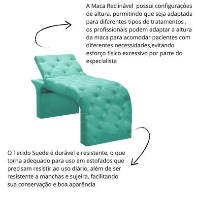 Maca Estofada Estética Cílios Regulável Spa Suede Valentina Azul Tiffany