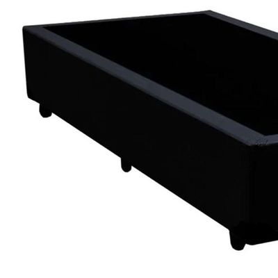 Cama Box Solteiro 88 Tecido Sintético Preto Com Colchão Alegro Bello Box Espuma D28 Cinza 57x88x188