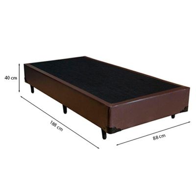 Cama Box Solteiro 88 Tecido Sintético Marrom Com Colchão Belize Bello Box - D33 Preto 57x88x188