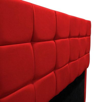 Cabeceira Cama Box Estofada Solteiro 90 Cm Costa Rica Suede Vermelho