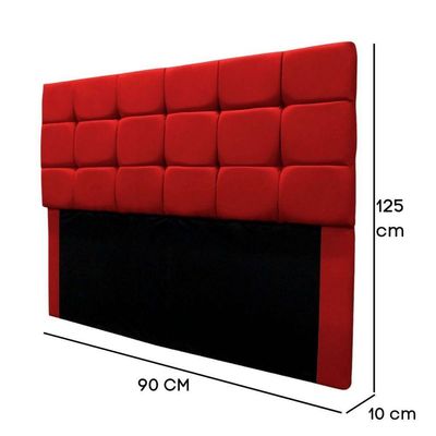Cabeceira Cama Box Estofada Solteiro 90 Cm Costa Rica Suede Vermelho
