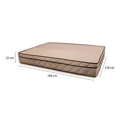 Cama Box Casal 138 Tecido Sintético Marrom Com Colchão Polônia Bello Box - D28 65x138x188