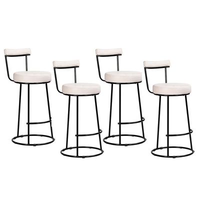 Kit 4 Banquetas Miami 96cm Couríssimo Branco - Salaone Branco