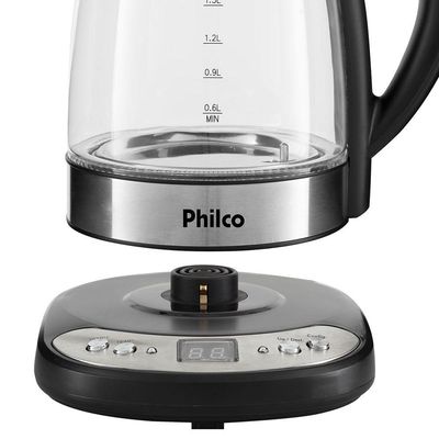 Chaleira Elétrica Philco PCHD 1,7L Digital Glass 110V