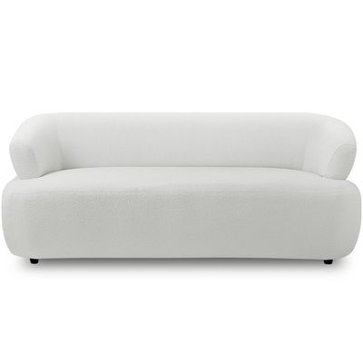 Sofá 3 Lugares Orgânico Para Sala Living 198cm Florea M05 Bouclê Creme - Lyam Decor