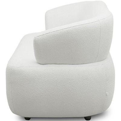 Sofá 3 Lugares Orgânico Para Sala Living 198cm Florea M05 Bouclê Creme - Lyam Decor