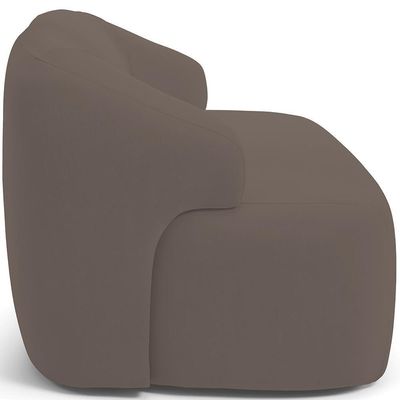 Sofá 3 Lugares Curvo Orgânico Living 180cm Barolo L06 Veludo Marrom