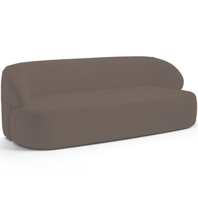 Sofá 3 Lugares Curvo Orgânico Living 180cm Barolo L06 Veludo Marrom