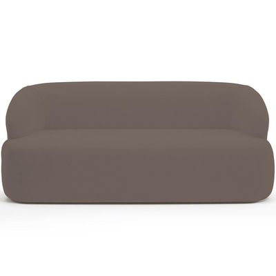 Sofá 3 Lugares Curvo Orgânico Living 180cm Barolo L06 Veludo Marrom