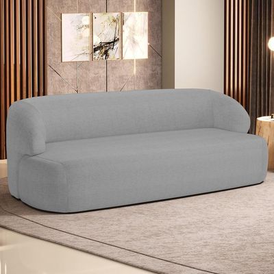 Sofá 2 Lugares Curvo Orgânico Living 150cm Barolo L06 Linho Cinza Escuro