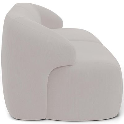 Sofá 3 Lugares Curvo Orgânico Com 02 Poltronas Living 220cm Barolo L06 Veludo Grafite