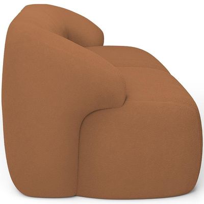 Sofá 4 Lugares Curvo Orgânico Com 02 Poltronas Living 280cm Barolo L06 Bouclê Terracota