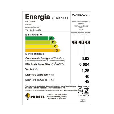 Ventilador De Coluna Britânia Turbo Silencioso 160W BVT466 220V