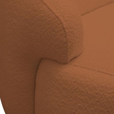 Sofá 2 Lugares Curvo Orgânico Para Sala Living 150cm Barolo L06 Bouclê Terracota - Lyam Decor