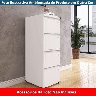 Armário De Arquivo De Aço Pandin 4 Gavetas Gavetas Preto