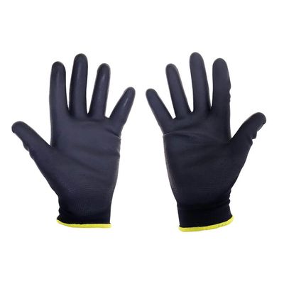 Luva Tátil PU Volk Black com Punho Amarelo 8/M