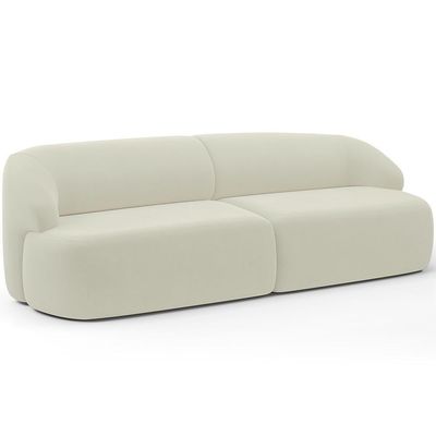 Sofá 4 Lugares Curvo Orgânico Living 280cm Barolo L06 Veludo Bege