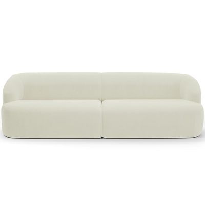 Sofá 4 Lugares Curvo Orgânico Living 280cm Barolo L06 Veludo Bege