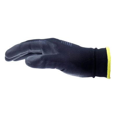 Luva Tátil PU Volk Black com Punho Amarelo 8/M
