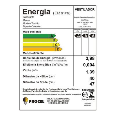 Ventilador Britânia 2 Em 1 Maxx Force Silencioso 174W BVT481 220V