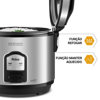 Panela De Arroz Elétrica Philco Inox 10 Xícaras PH10P 220V