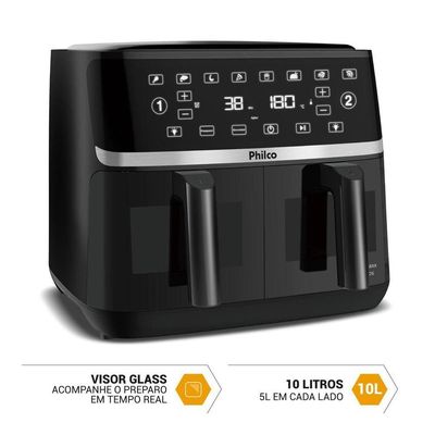Air Fryer Philco 10L Cesto Duplo 2000W PAF10A 220V