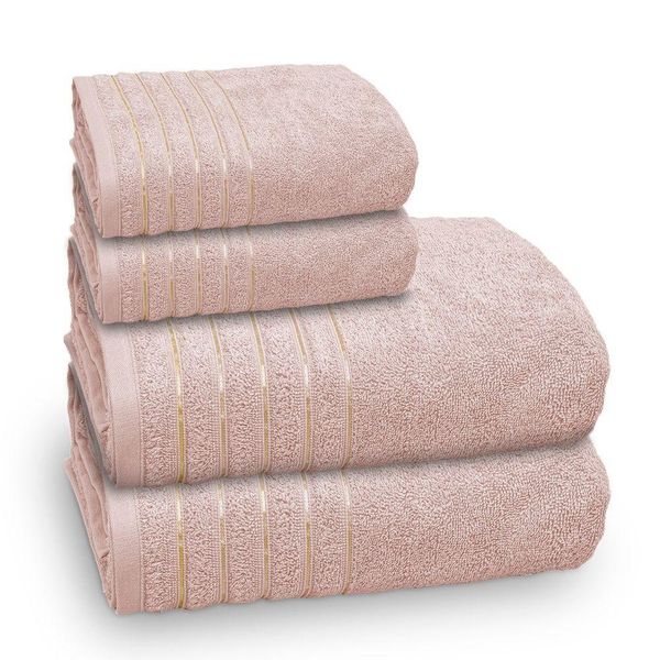 Jogo De Toalha Banhão Golden 4 Peças Gramatura 500 Rosa Gloss