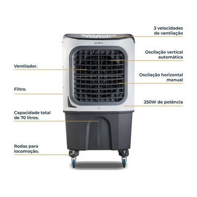 Climatizador De Ar Britânia 70L 4 Em 1 BCL70 3 Velocidades 220V