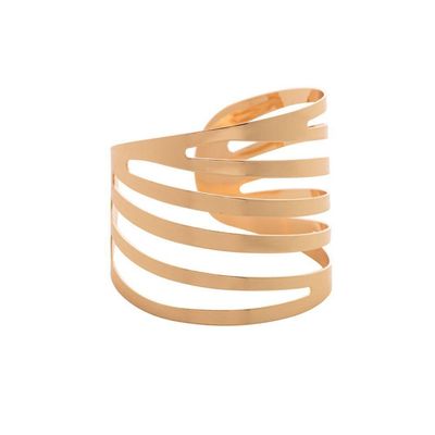 Jogo De Porta Guardanapos Em Aço Curves Dourado Com 4 Peças