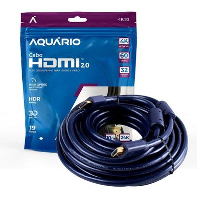 Cabo Hdmi Aquario 4k10 4k Macho X Macho 2.0 10m