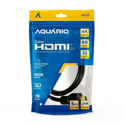 Cabo Hdmi Aquario 4k05 4k Macho X Macho 2.0 5m
