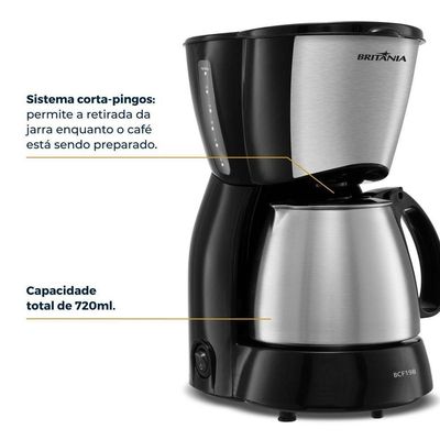 Cafeteira Britânia 18 Cafezinhos BCF19B 550W 110V