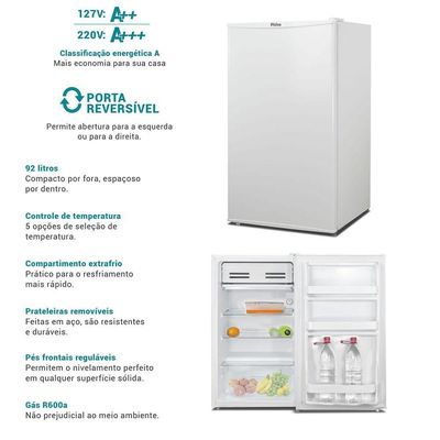 Frigobar Philco 93L 6 Níveis de ajustes PFG114 110V