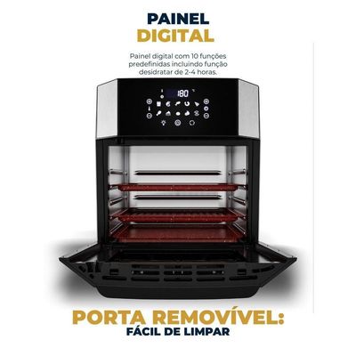 Air Fryer Oven Britânia 16L 4 Em 1 Porta Removível BAF16A 110V
