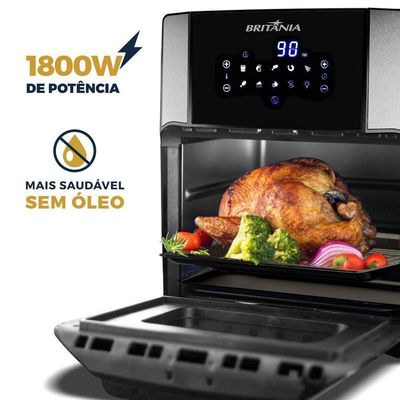 Air Fryer Oven Britânia 12L 4 Em 1 1800W BFR2100 220V