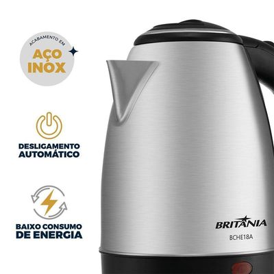 Chaleira Elétrica Britânia 1,8L Inox BCHE18A 110V