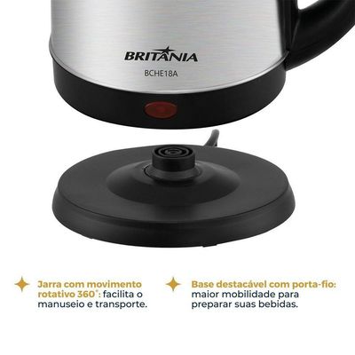 Chaleira Elétrica Britânia 1,8L Inox BCHE18A 110V