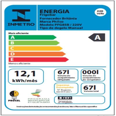 Frigobar Philco 65 Litros PFG85B 220V