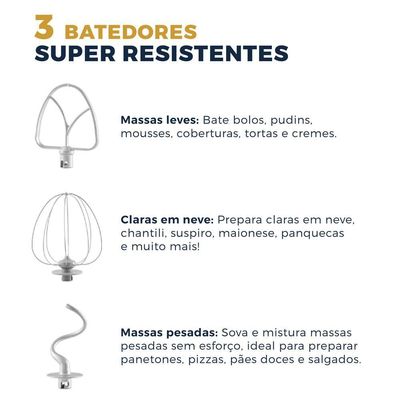 Batedeira Planetária Britânia BBPE01 12 Velocidades 4L 500W 110V