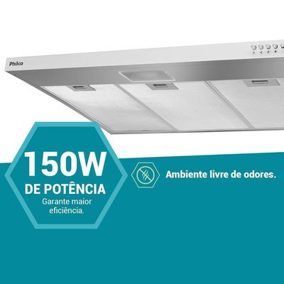 Depurador E Exaustor Inox Philco 3 Velocidades 150W PDR80I 220V