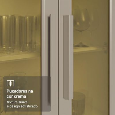 Armário De Cozinha Completa De Canto 100% Mdf 447 Cm Smart Madesa 02 Branco/rustic/crema