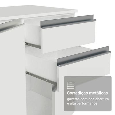 Armário De Cozinha Completa De Canto 100% Mdf 447 Cm Smart Madesa 02 Branco