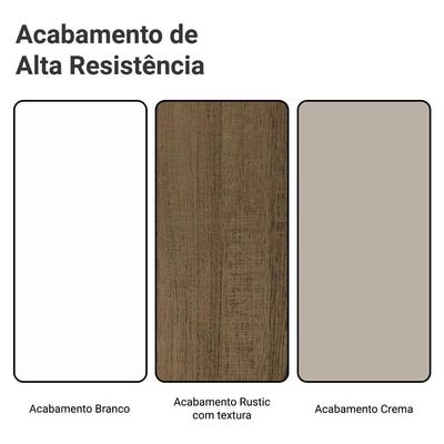 Armário De Cozinha Completa De Canto 100% Mdf 447 Cm Smart Madesa 02 Branco/rustic/crema