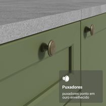Kit Balcão + Cristaleira 70 Cm Vik Madesa 02 Branco/verde/branco