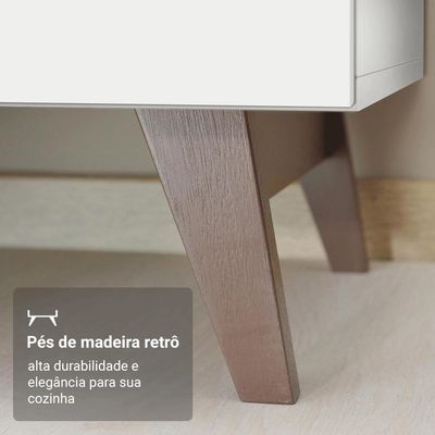 Kit Com Dois Balcões De Cozinha 2 Portas 3 Gavetas (com Tampo) Branco Reims Madesa Branco