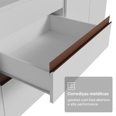 Kit Com Dois Balcões De Cozinha 2 Portas 3 Gavetas (com Tampo) Branco Reims Madesa Branco