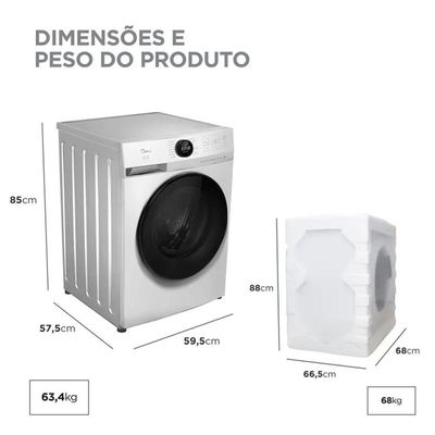 Lava E Seca Midea 11Kg MF201D110WB/WK Branco 110V
